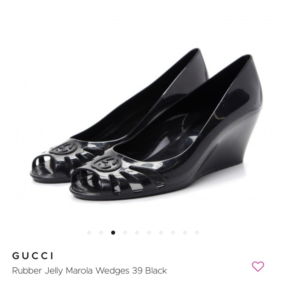 Gucci Marola Black Wedge Jelly Sandal